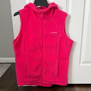 Columbia Vibrant Pink Hooded Fleece Vest
